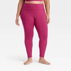 All in Motion Women's Plus Size Simplicity MidRise Leggings Cranberry 3X